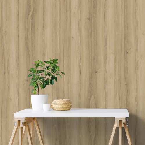 CHIHUT Extra Wide Wood Grain Contact Paper 30"x118" Light Oak Wood Peel and Stick Wallpaper for Kitchen Bathroom Self Adhesive Removable Wooden Grain Contact Paper for Countertops Cabinets Vinyl Wrap - size: 30" x 118"