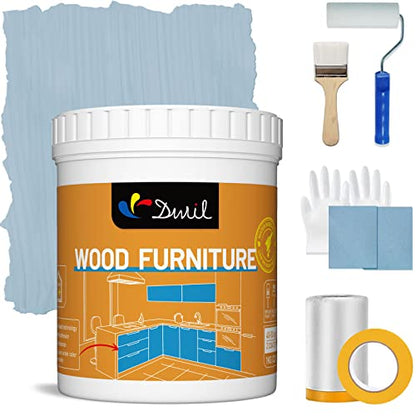 DWIL Acrylic Wood Paint for Furniture - Semi-Gloss Paint Suitable for Wood Surface Renovation, Water-Based All match Paint, Non-Toxic & Odorless, Eco-Friendly & Healthy (32OZ, Light Blue) - color: Light Blue