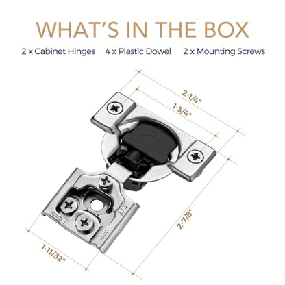 Soft Close Hinges for Kitchen Cabinet Hinges, 3/4 Inch Overlay, 2 Pack - size: 3/4 inch Overlay