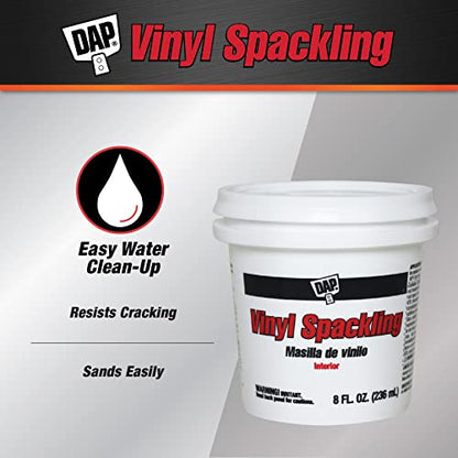 DAP Vinyl Spackling, White, 8 Oz (7079812130)