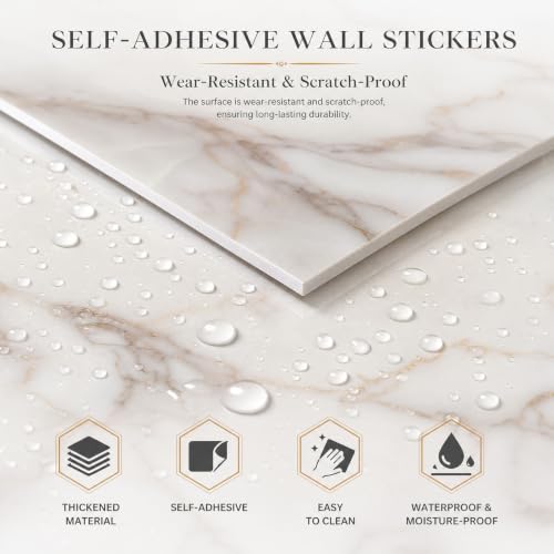 10 Pack Bathroom Wallpaper, Peel and Stick Waterproof Wall Tiles. Cracked Porcelain Texture, Ideal for Kitchen Backsplash, Living Roomand Shower Area Decor.（Not Real Tiles）
