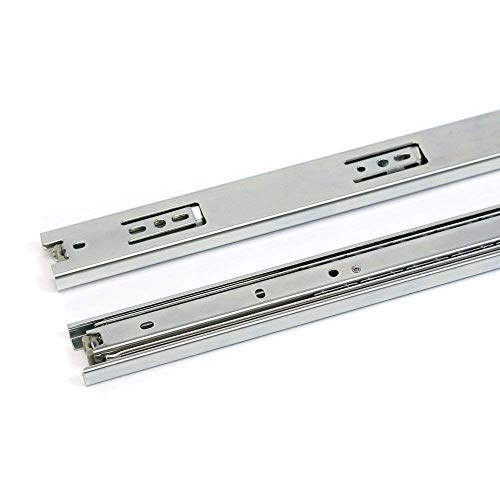 Drawer Slides 16 Inch Ball Bearing Full Extension 3 Section Slide Track Mounting Drawer Runners Slider for Cabinet Home Furniture, 2 Pack (Sliver 16 Inch) - size: 16 Inch