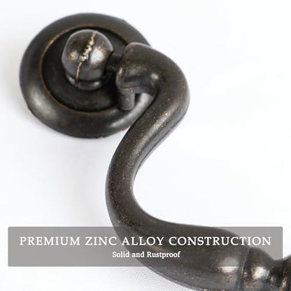 Oil Rubbed Bronze Drop Bail Drawer Pulls 4 Pack, 4" Hole Centers - color: Oil Rubbed Bronze
