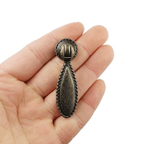 dophee 2 Pack Antique Bronze Single Hole Cabinet Handle Pulls, 2.36"x0.71"