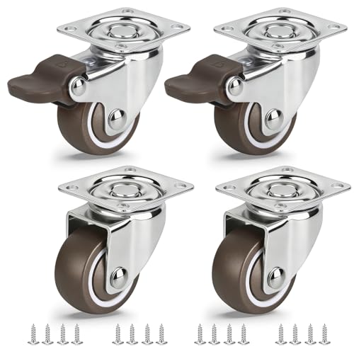 1.5 Inch Caster Wheels for Furniture Silent Bearing Swivel Casters Set of 4 - style: 1.5 Inch