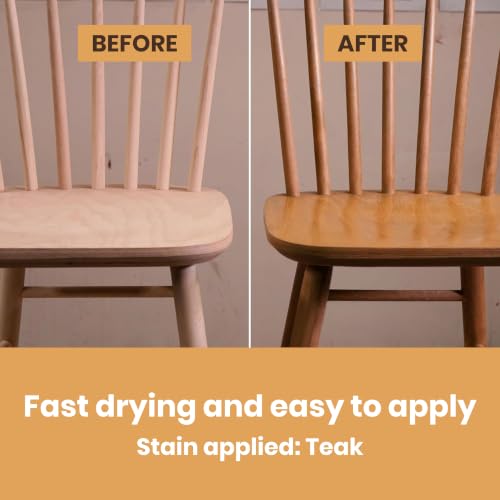 Furniture Clinic Wood Stain, Water-Based & Fast Drying, Mahogany - color: Mahogany, size: 250ml / 8.5 Fl Oz
