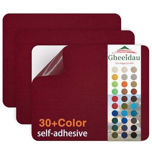 Gheeidau Canvas Repair Patch 9×11 Inch 3Pcs Waterproof Self-Adhesive Fabric Repair Patch for Tents,Boat Cover,Pop Up Canopy,Patio,Bags,Car Seats,Sofas,Furniture Cover(Burgundy) - color: Burgundy