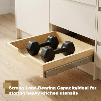 Soft Close Wood Pull Out Cabinet Drawer, 17", Fits 18"+ Opening - size: 17inch