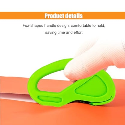 2PCS Wrapping Paper Cutter, Snitty Safety Vinyl Film Cutting Tool with Blade, Carbon Fiber Utility Knife, Craft Knife, Suitable for Window Tint Car Wrap, Craft Making - color: Green