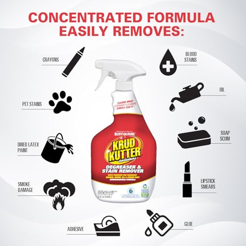 Krud Kutter KK326-6PK Original Concentrated Cleaner/Degreaser Stain Remover Spray, 32 oz, 6 Pack