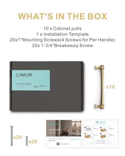 LIMUR 10 Pack 3.75 Inch (96mm) Hole Center Champagne Bronze Cabinet Pulls – Solid Zinc Alloy Kitchen Cabinet Handles, Drawer Pulls for Bathroom Vanity, Dresser & Wardrobe, M4 Screws Included - color: Champagne Bronze, size: 3.75"/96 MM Hole Center