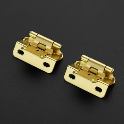 Ravinte Gold Semi-Overlay 1/2 inch Self-Closing Hinges, 50 Pack - color: Gold