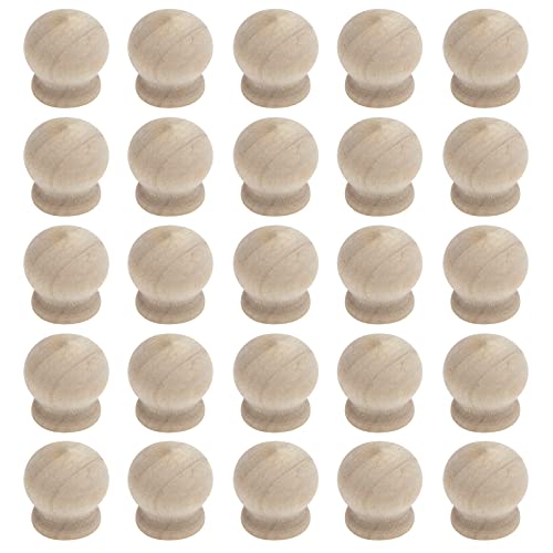 Wooden Mini Pull Knobs, 18×18mm, Pack of 25 - size: 18×18mm