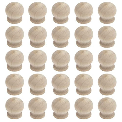 Wooden Mini Pull Knobs, 18×18mm, Pack of 25 - size: 18×18mm