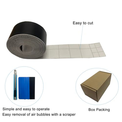 Matte Black Vinyl Tape for Black Out Chrome Delete Window Trim, Matte Black Vinyl Wrap Roll, Self-Adhesive Car Chrome Door Trim Delete Tape DIY Film with Tool Kit (1 inches x 30 feet) - size: 1 inches x 30 feet