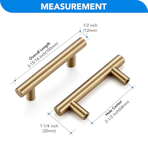 HOME EDIT Champagne Bronze Cabinet Handles, Drawer Pulls 2-1/2 Inch 30 Pack - color: Champagne Bronze, size: 2-1/2 Inch Hole Center