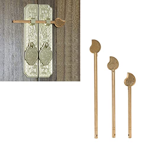 Fdit 3PCS Chinese Leaf Bolt Locking Pin, Cabinet Key Leaf Shaped Retro Cabinet Locking Pin Brass for Home Furniture
