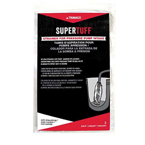 Trimaco SuperTuff Pump Strainer Bag with Draw String, 600 microns, 3 pack, White
