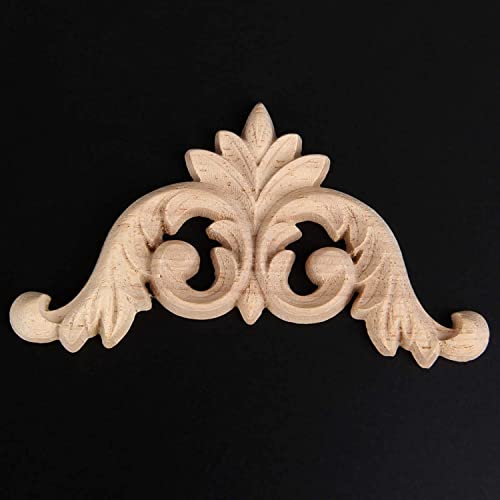 4Pcs Wood Carved Appliques Corner Wooden Carving Onlays Decals for Furniture - size: 3.15 x 3.15 inches