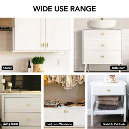 10 Pack Gold Cabinet Knobs 2 Inch Brushed Brass Square Drawer Knobs - color: Brushed Brass&square