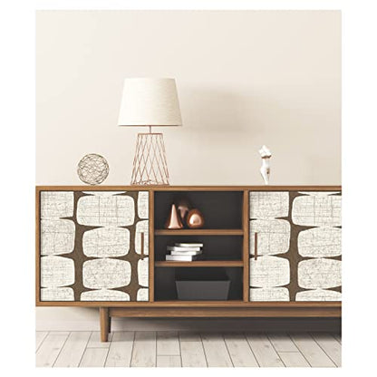 RoomMates Mid-Century Beads Peel and Stick Wallpaper, Brown - color: Brown