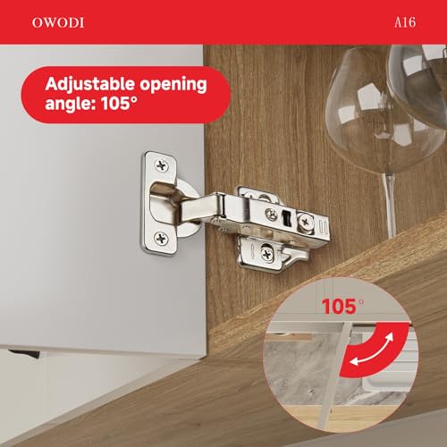 Full Overlay Cabinet Hinges 35mm Soft Close for Frameless Cabinets 10 Pack