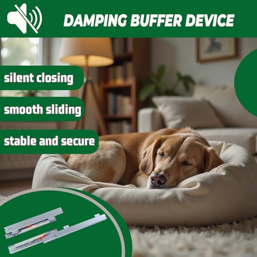 1 Pair 16" Undermount Drawer Slides, Soft Close Bottom Mount Pull Out Shelf Slider Full Extension Invisible Base Mount Drawer Slies for Cabinet Tray Kitchen Pantry Drawer - size: 16 Inch