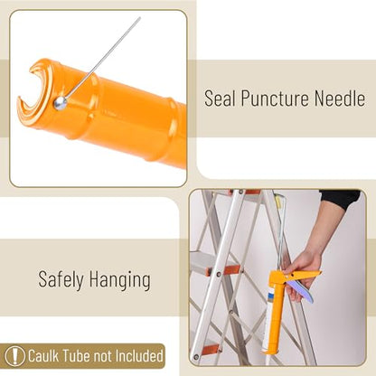 Bates- Caulking Silicone Gun, 10:1 Thrust Ratio, Hand Caulking Guns, No Drip - color: Orange & Ashen, size: 1 Pack