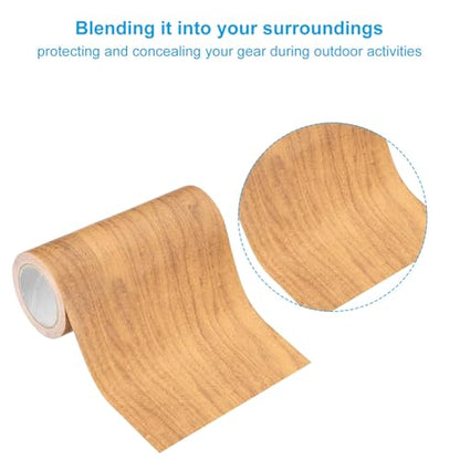PATIKIL 6" X30' Self-Adhesive Wood Grain Repair Tape with Scraper Maple Grain Wheat - color: Maple Grain Wheat, size: 6 IN X 30 FT