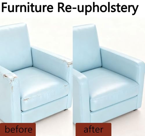 CDY Marine Vinyl Faux Leather: Soft Waterproof Faux Leather Fabric 54"x 36" - color: Light Blue