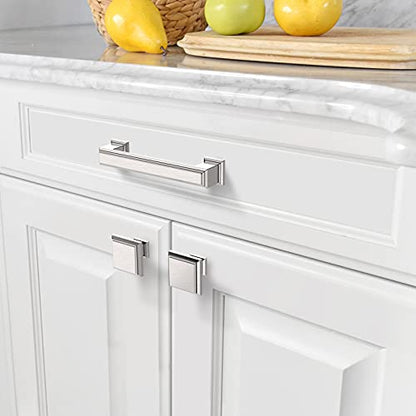 Amerdeco 10 Pack Brushed Satin Nickel Cabinet Pulls 3-3/4 Inch(96mm) Hole Center Cabinet Hardware Kitchen Cabinet Handles for Bathroom Drawer Pulls Dresser Pulls ZH0001 - color: Brushed Satin Nickel, size: 3.75" hole center, style: 10 Pack