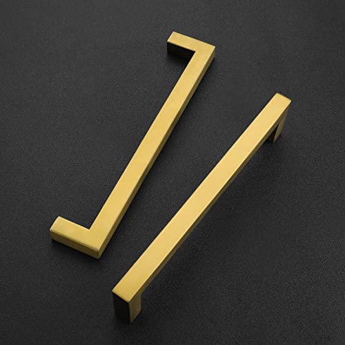 Ravinte Brushed Brass Cabinet Handles Square Pulls 6-1/4 Inch 30 Pack - color: Brushed Brass