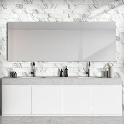 AULIGET 100-Piece White Marble Look Peel and Stick Backsplash Wall Tiles, 3" x 6" PVC Faux Stone Stick on Tile for Backsplash Kitchen, Bathroom, Laundry Room, Camper, Fireplace - color: White Marble