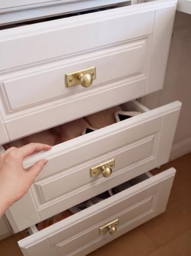 6Pack Champagne Bronze Cabinet Knobs with Backplate Drawer knobs - color: Champagne Bronze, style: Plaquette