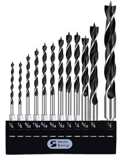 Brad Point Drill Bit Set 12Pcs (1/8" - 1/2")
