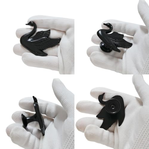 4Pack Swan Cabinet Knobs, Elegant Flying Bird Drawer Pulls Handle - color: Black