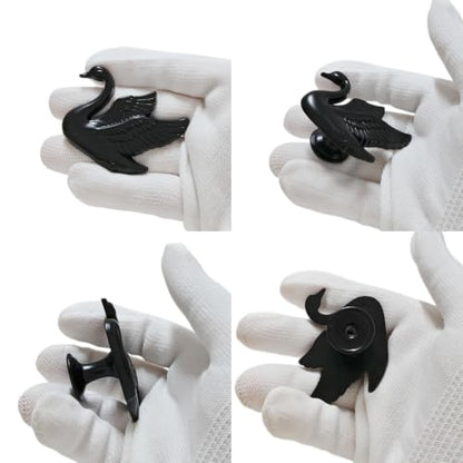 4Pack Swan Cabinet Knobs, Elegant Flying Bird Drawer Pulls Handle - color: Black