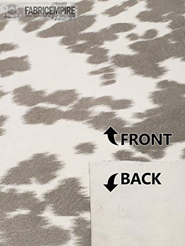 Suede Velvet Cow Print Fabric Udder Madness Upholstery 54" Wide Sold by The Yard (Silver) - color: Silver