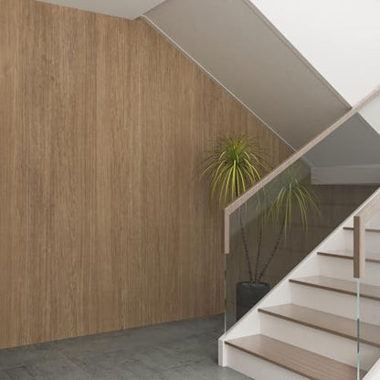 JSEVEM 31"×157" Wood Contact Paper Brown Peel and Stick Wallpaper Waterproof Removable Self-Adhesive Vinyl Wrap for Countertops Cabinet Kitchen Bedroom Air Guide Design - color: Brown, size: 31" x 157"