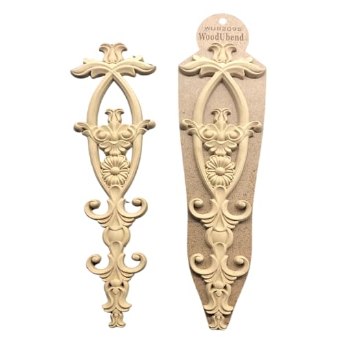 WoodUbend WUB2095 Pack of 2 Decorative Drops - Wood Appliques - Heat Bendable & Flexible Onlays 30x9cm - DIY Craft, Furniture & Home Decor - Easy to Apply & Paint - Versatile & Reusable Decals - size: WUB2095