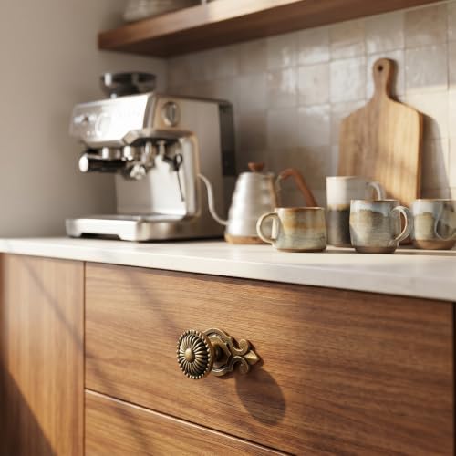 2 Pack Drawer Knobs Vintage, Antique Brass Cabinet Knobs and Pulls