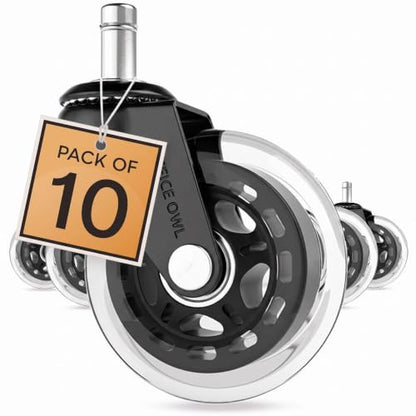 10 Pack Office Chair Wheels, Universal Replacement Casters for Desk Chairs - style: Clear - 10 Pack