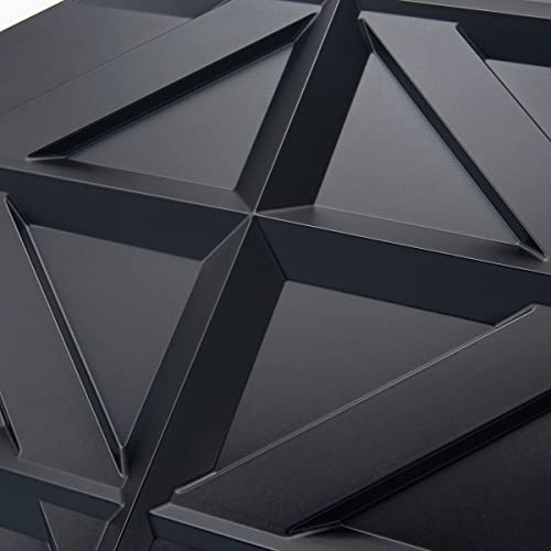 Art3d Decorativ PVC Glue-Up 3D Wall Panel, 19.7 x 19.7 in, 12-Pack, Black - color: ‎Black