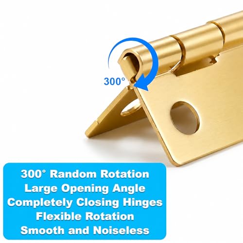 50-Pack 18 x 15mm Gold Mini Hinges, 200 Screws for Jewelry Boxes - color: Gold