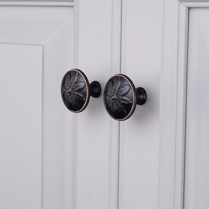 10 Pack Oil Rubbed Bronze Cabinet Knobs,1.4" Round Bronze Kitchen Cabinet Knobs Handles for Cabinets and Drawers, Drawer Knobs Dresser Knobs Oil Rubbed Bronze,Solid Zinc Alloy - color: Oil Rubbed Bronze