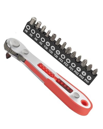 ROTATION 16pc Bit Set with 1/4 Mini Ratchet Offset Right Angle Screwdriver - style: 16pc