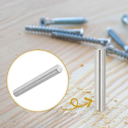 PATIKIL 8mm x 70mm Dowel Pin Stainless Steel, 6 Pcs 304 Stainless Steel Pegs Shelf Pins Rod Support Metal Fasten Elements for Shelves Furniture Fixing Component, Silver - size: 8mm x 70mm