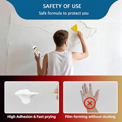 Drywall Patch Repair Kit, 2 Pack Wall Mending Agent - Wall Repair Paste for Nail Holes, Dents, Simple Filling of Wall Holes＆Efficient Crack Repair - color: 2 PCS
