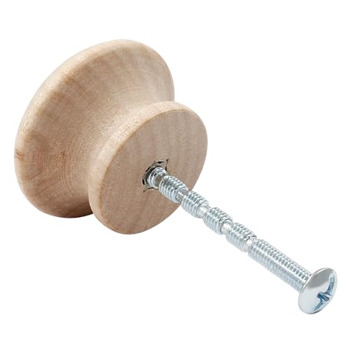 Murtenze 1-1/2 inch Unfinished Wood Knobs Mushroom Shape 20 PCS - size: 20 PCS 1-1/2