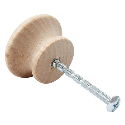 Murtenze 1-1/2 inch Unfinished Wood Knobs Mushroom Shape 20 PCS - size: 20 PCS 1-1/2
